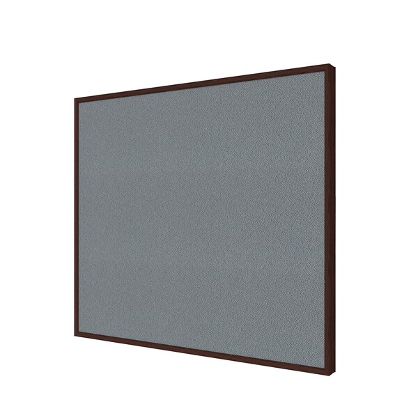 Bulletin Board, Fabric, 4 ft H x 8 ft W, Espresso Modern Frame, Black